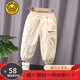 G.DUCKKIDS小黃鴨童裝男童褲子夏季2025兒童運(yùn)動(dòng)褲薄款純棉小學(xué)生束腳褲夏天 米白色拼布aookkgo 130碼建議7~8歲【120-130】cm