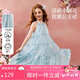 ASK JUNIOR兒童裙子夏季女童掛脖連衣裙長(zhǎng)裙中大童度假風(fēng)海邊沙灘裙藍(lán)色 170
