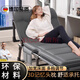 SOXW折疊床單人辦公室午睡家用便攜行軍床簡(jiǎn)易午休多功能躺椅 棉麻款【床墊一體 翻身】深灰+側袋