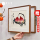 萱木堂實(shí)木高檔電表箱裝飾畫(huà)新中式壁畫(huà)遮擋配電箱掛畫(huà)電閘箱多媒體箱 齊白石《三千年》壽桃 成品寬50cm*高40cm 非洲柚木-向左打開(kāi)
