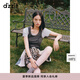 DZZIT地素半身裙2025夏季新款摩登糅合中式拼接高腰百褶裙女3J2S2126A 黑色 S