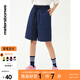 美特斯邦威休閑五分褲女2025秋季新款時髦百搭松緊腰頭工裝短褲 鳶尾蘭黑 M 160 66A