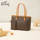 why可裝電腦大容量托特包送錢(qián)包創(chuàng  )意組合單肩手提女包送媽媽生日禮物 啡色