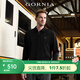 格羅尼雅（GORNIA）男士長(cháng)袖T恤商務(wù)時(shí)尚翻領(lǐng)舒適中年百搭T恤衫GBW22362515 黑色 M