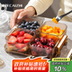 彩致（CAIZHI）水果盤帶蓋高檔分格果盤家用糖果零食輕奢點心盤4格香檳 CZ6711