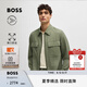 BOSS博斯【七夕節(jié)禮物】【機能通勤自在收納】男士網(wǎng)面材質(zhì)休閑夾克 374-綠色 M (48A)