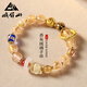 峨眉山琉璃手串男女士轉(zhuǎn)運(yùn)祥云平安扣國(guó)風(fēng)手鏈七夕情人節(jié)禮物送女友老婆 金箔琉璃手鏈