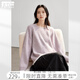 對白慵懶風(fēng)仿貂毛圓領(lǐng)毛衣女2024冬季新款套頭衫高級感寬松針織衫 薰衣草紫 XS