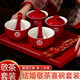 JCZS德國品牌敬茶杯子喜碗結(jié)婚禮用品大全喜慶紅色敬酒改口蓋碗茶具對 永結(jié)同心_碗筷勺【6件套】