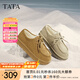 他她（TATA）厚底休閑毛毛鞋女鞋棕色牛皮加絨單鞋棉鞋冬新款CFN02DM4 杏色（仿毛里） 36