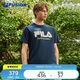 FILA FUSION斐樂潮牌情侶款針織短袖衫2025秋時尚涼感速干T恤