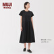 無印良品（MUJI）女式?jīng)龈卸绦溥B衣裙女裝裙子25年夏季連身裙涼感物語長裙BC2LKA5S 黑色 M (160/84A)