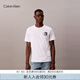 Calvin KleinJeans25春夏新款男士植絨膠印字母ck純棉休閑針織短袖T恤4RB858G YAA-月光白 S