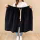 氧摩男士短褲大碼寬松加肥加大300斤純色棉麻大褲衩送爸爸高腰深檔7XL 黑色 6XL (建議280-300斤)