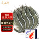賣(mài)魚(yú)七郎青島鹽凍大蝦凈重2.7斤 每斤約18-24只 白蝦大蝦基圍蝦 生鮮 蝦類(lèi)