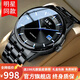 I&W CARNIVAL HWGUOJI瑞士品牌IW手表男機(jī)械表進(jìn)口機(jī)芯全自動(dòng)男士手表品牌男表 全黑鋼帶/進(jìn)口機(jī)芯+原裝皮表帶