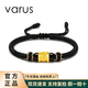 VARUS999足金六字真言轉運珠手鏈女黃金編織手繩男純金情侶款生日送禮男款【黑繩】金重約1g
