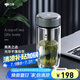 萬象（WANXIANG）雙層玻璃杯弧形款帶濾網(wǎng)商務水杯V269相思灰加厚耐熱泡茶杯