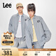 Lee25春夏新品寬松版翻領(lǐng)復(fù)古淺藍(lán)色男女同款長(zhǎng)袖牛仔襯衫潮流 淺藍(lán)色（尺碼偏大，拍小一碼） S