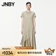 JNBY/江南布衣春夏連衣裙純棉圓領(lǐng)短袖A型氣質(zhì)設(shè)計(jì)感優(yōu)雅5O4G12810 269/綠卡其 M