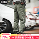 馬登工裝美式復古Easypants束腳褲抽繩哈倫休閑褲燈籠褲長褲子男 綠色 L
