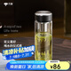 萬象（WANXIANG）單層玻璃杯U272R商務(wù)辦公質(zhì)感茶杯黑灰色420ml便攜車載居家泡茶杯