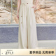 愛居兔含麻系帶休閑褲25女夏新白色優(yōu)雅品質(zhì)女性時尚闊腿褲EKKTJ2Q015A 米白16 M