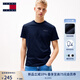 TOMMY JEANS【純色純棉】25夏季男裝平紋針織美式寬松短袖/修身圓領(lǐng)上衣T恤 【純色修身】藏青色C1G XL