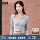 森馬毛衫女短款氣質(zhì)V領(lǐng)修身顯瘦內(nèi)搭通勤百搭針織衫109124107001