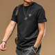 季言季言品牌男士短袖t恤2025新款 圓領(lǐng)夏季印花純棉半袖美式復古上衣 黑色 優(yōu)質(zhì)精梳棉面料 XL （適合145-160斤）