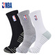 NBA籃球襪男高筒休閑運動(dòng)長(cháng)襪銅離子抗菌紗線(xiàn)秋季加厚毛巾底棉襪3雙