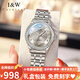 I&W CARNIVAL HWGUOJI瑞士品牌IW手表女機(jī)械表進(jìn)口機(jī)芯全自動女士手表情人節(jié)禮物送女友 銀灰鋼帶/進(jìn)口機(jī)芯+原裝皮表帶