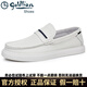 金利來(lái)（Goldlion）男鞋樂(lè )福鞋軟皮百搭一腳蹬休閑皮鞋板鞋運動(dòng)白色男士平底透氣秋季 白色 38