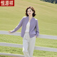 恒源祥今年流行爆款小個(gè)子超好看獨特漂亮淺紫色短外套女2025年新款春裝 淺紫色外套 L 建議106-118斤