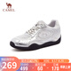 駱駝（CAMEL）月牙德訓(xùn)鞋女百搭板鞋網(wǎng)面休閑鞋 L25S577059G 白/銀(增高款) 37