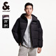 杰克·瓊斯（JACK&JONES）男裝衣服秋冬短款羽絨服男保暖外套合集 224412044純黑色 M 175