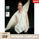 ELLE【純白秩序】荷葉邊醋酸無袖小衫女2025夏新款天絲雪紡白襯衫 白色 L