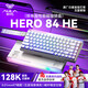 狼蛛（AULA）HERO 84HE磁軸機(jī)械鍵盤有線客制化RT電競游戲75配列RGB霓虹燈箱五層填充網(wǎng)頁驅(qū)動無畏契約8K回報率 白紫燈塔鍵帽【玉皇磁軸】-碳纖維定位板