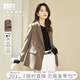 對白高級感西裝外套女2025秋新款復(fù)古時(shí)尚小個子休閑職業(yè)西服上衣 栗灰色 L