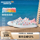 Skechers斯凱奇童鞋女童洞洞鞋沙灘鞋夏季一腳套印花透氣兒童涼鞋302114L 【雛菊】白色/粉紅色/WPK 37