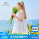 英氏（YEEHOO）女童公主裙兒童連衣裙中大童裝禮服無袖網(wǎng)紗背心裙子夏 白色 140 