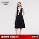 歌莉婭通勤連衣裙女2025新款夏季得體穿搭假兩件小裙子1E4L4K6A0 00B黑色 L