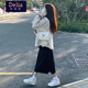 矜持范外套女秋冬韓版套裝女學(xué)生寬松溫柔風(fēng)娃娃領(lǐng)毛呢外套 上衣 單件 L