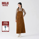 無印良品（MUJI）女式 木棉混 燈芯絨 背帶裙寬松直筒中長(zhǎng)款連衣裙 美拉德BE12CC3A 深棕色 M