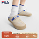 FILA 斐樂官方女鞋SMILA摩登拖鞋2025夏季新款元?dú)馔闲蓍e勃肯鞋 糙米黃-BR 39