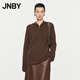 JNBY/江南布衣秋冬新品美莉諾棉羊毛針織衫連帽套頭柔軟毛衫5O8312380 209/深棕 S