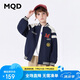 MQD童裝男大童秋季學(xué)院風(fēng)插肩袖字母棒球領(lǐng)外套 藏青 160