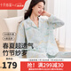 十月結(jié)晶月子服產(chǎn)后孕婦睡衣女紗羅古法家居服哺乳裝 【5A級(jí)抑菌】月兔城堡（帶哺乳口） L碼(建議110-130斤)