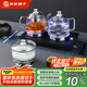 友家鋪?zhàn)樱˙iooner）全自動(dòng)底部雙上水電熱燒水壺玻璃燒水器家用辦公茶臺(tái)茶桌一體嵌入式電茶爐茶具套裝 磨砂黑三合一