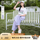 香影休閑套裝女2025年夏季新款一整套搭配短袖t恤紫色褲子兩件套 紫色 M